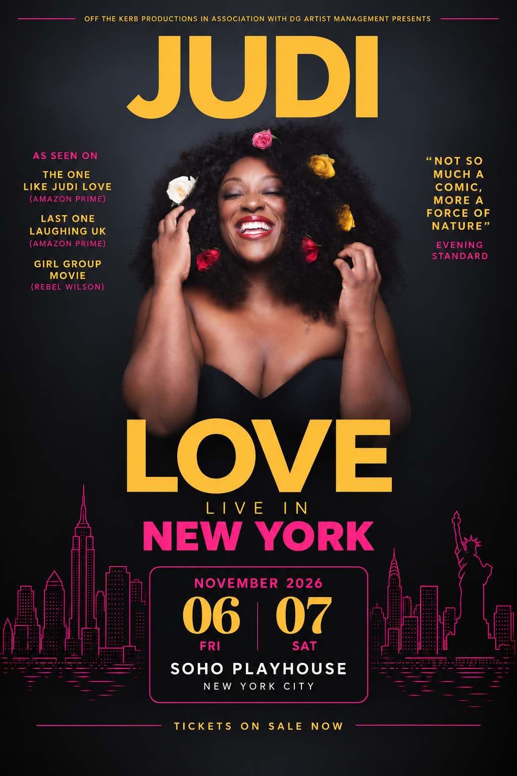 Judi Love Live in New York, SoHo Playhouse, 6 and 7 November 2026